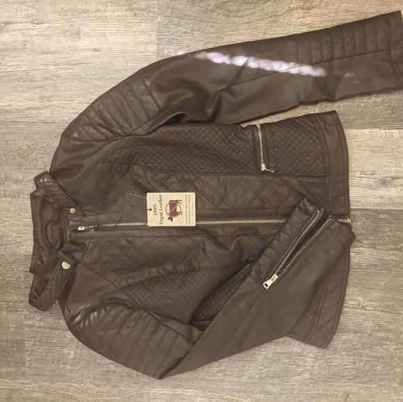 Vegan Leather Jacket - chocolate brown - Ci Sono - Picture 1 of 6